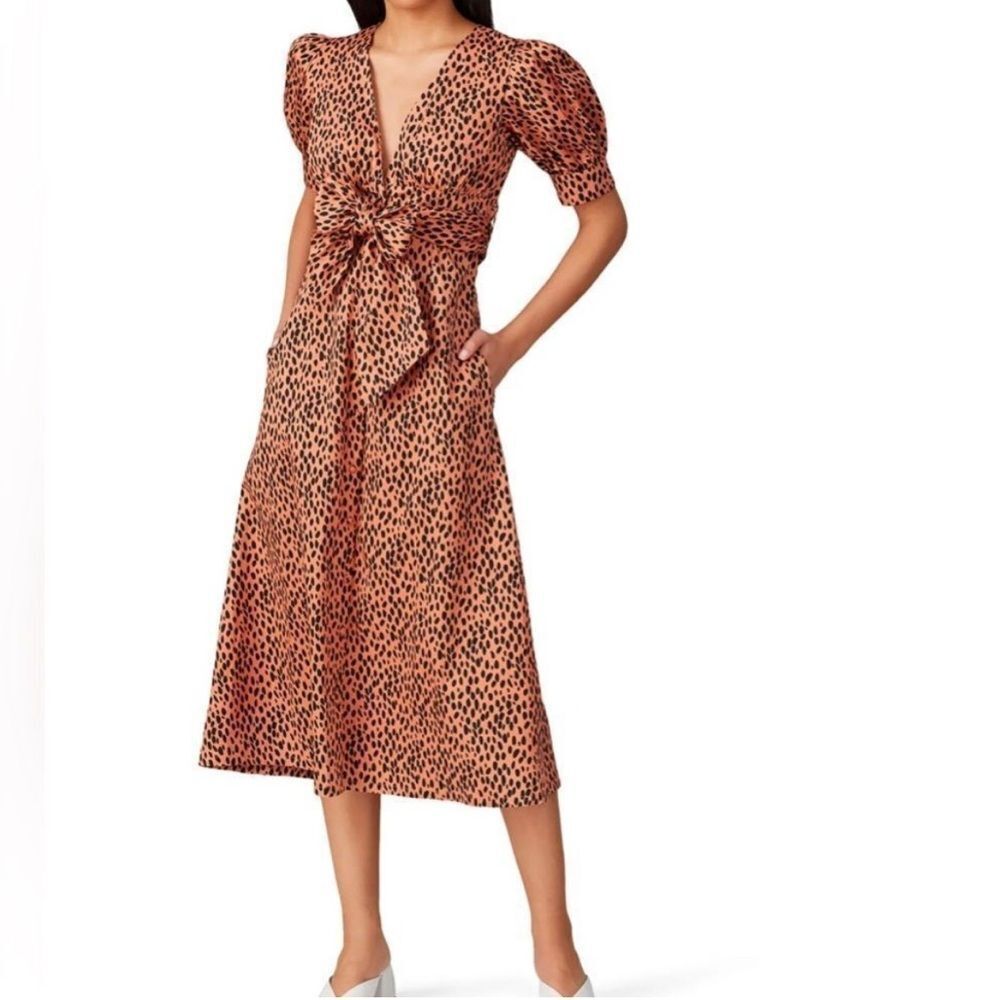 Love, Whit By Whitney Port Dotted Puffed Sleeve Dress Size Xs New
